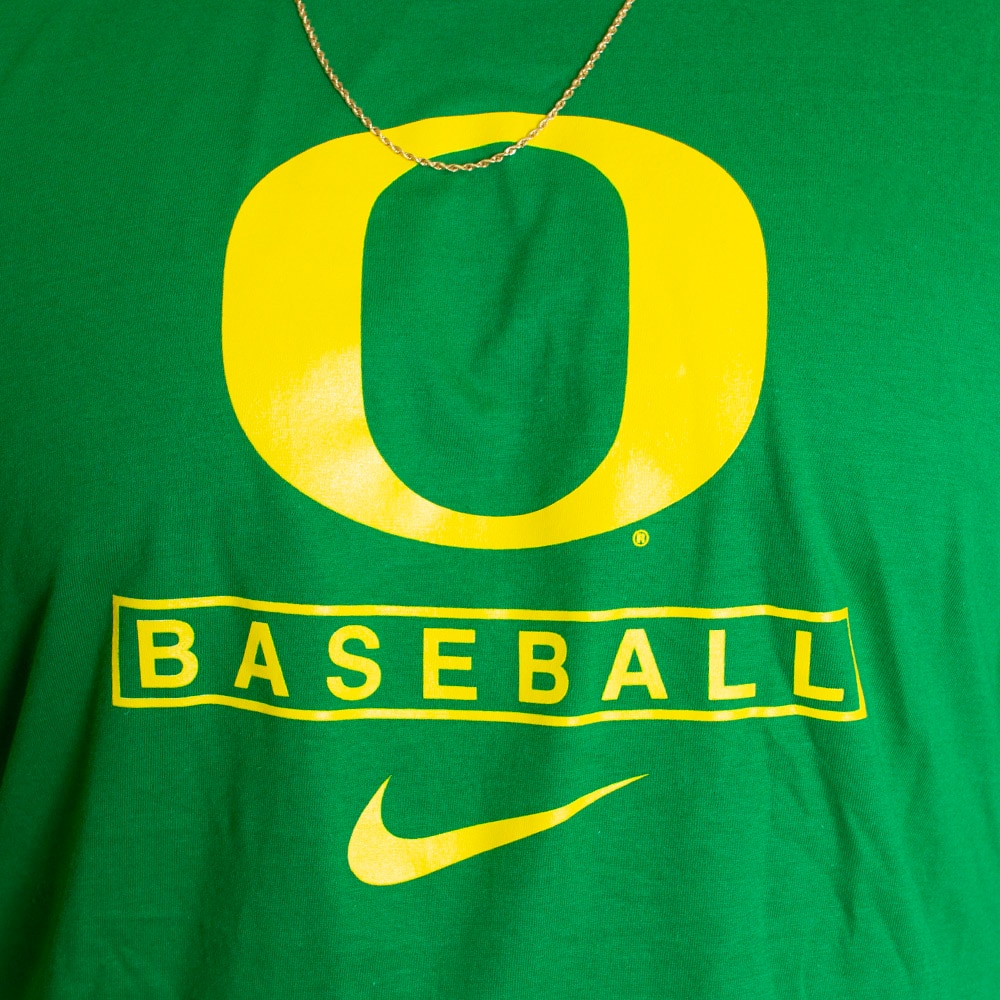 Classic Oregon O, Nike, Green, Crew Neck, Cotton, Men, Baseball, T-Shirt, 817404